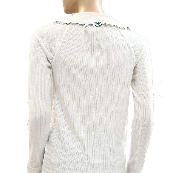 Free People Juniper Long Sleeve Cardi Top Buttondown Embroidered XS NEW 284276 - Picture 8 of 8